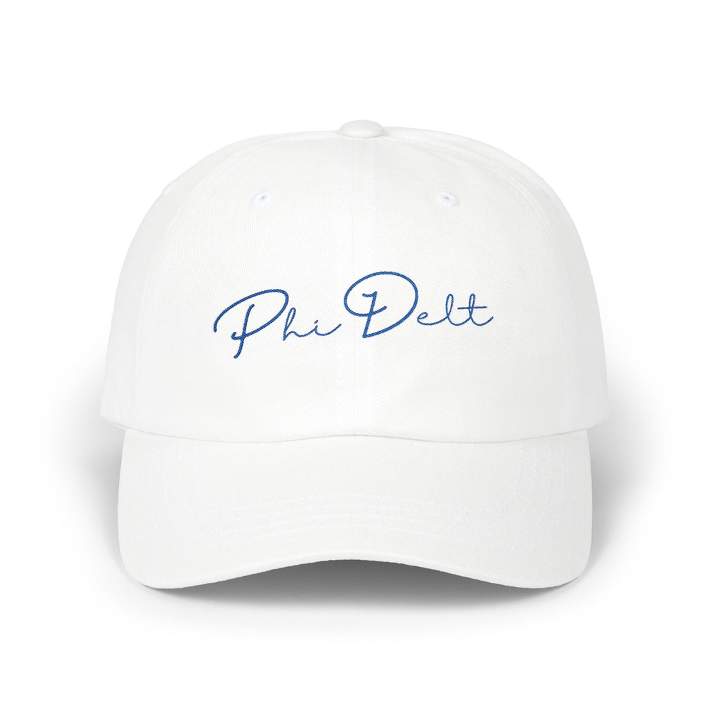 Cursive Dad Hat White | Embroidery