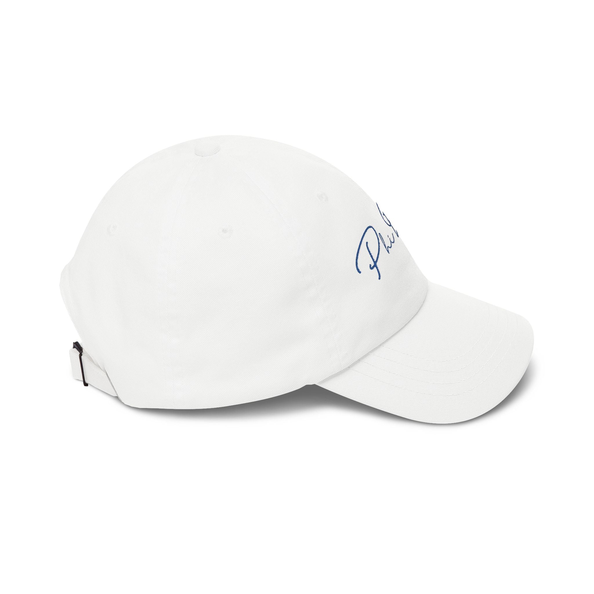 Cursive Dad Hat White | Embroidery